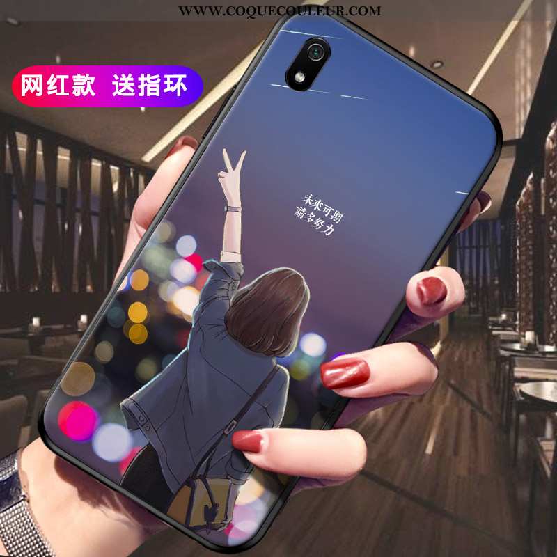 Coque Xiaomi Redmi 7a Silicone Étui Incassable, Housse Xiaomi Redmi 7a Protection Personnalité Noir