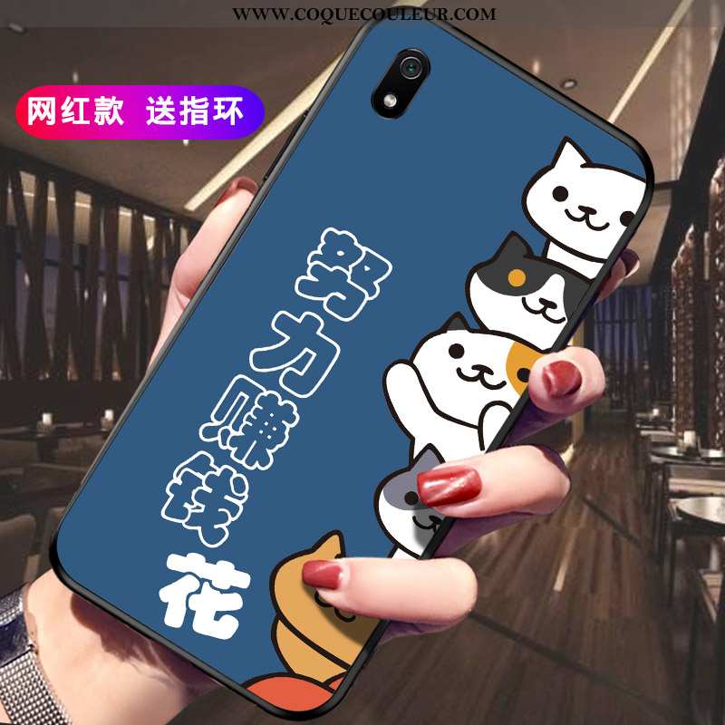 Coque Xiaomi Redmi 7a Silicone Étui Incassable, Housse Xiaomi Redmi 7a Protection Personnalité Noir