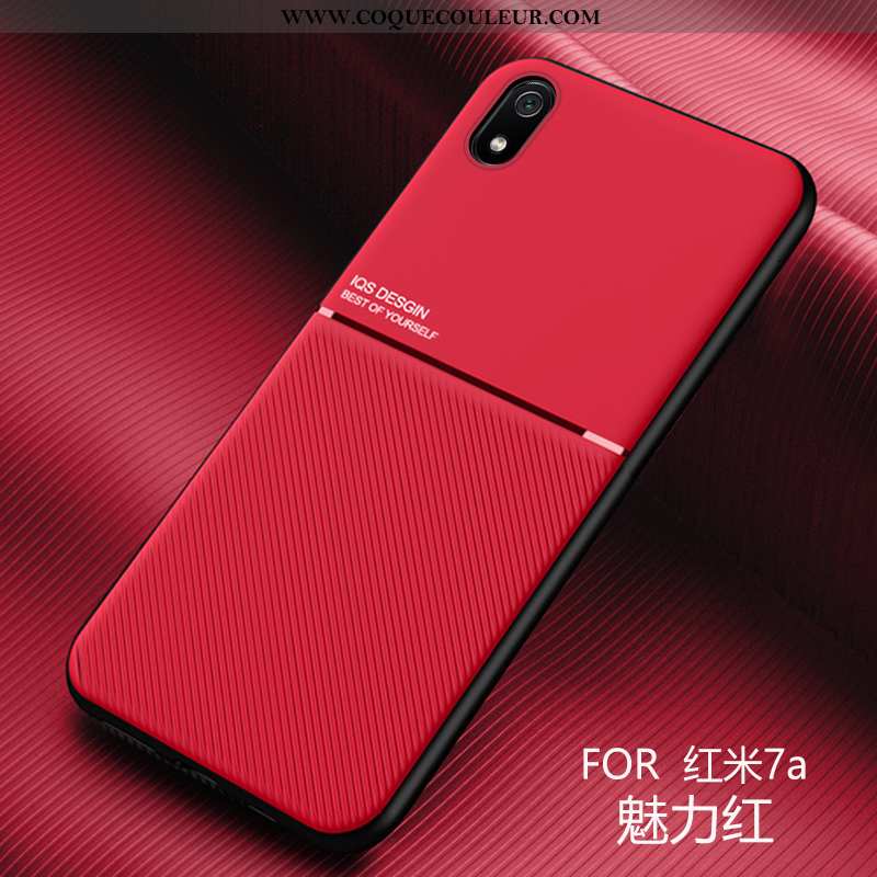 Housse Xiaomi Redmi 7a Personnalité Magnétisme Coque, Étui Xiaomi Redmi 7a Créatif Protection Rouge