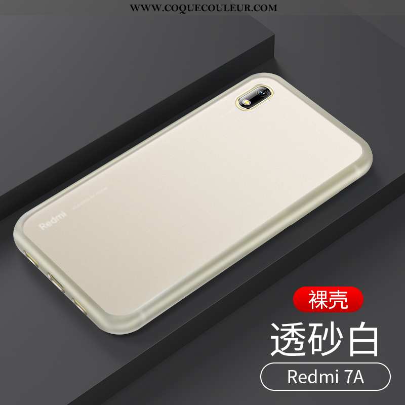 Étui Xiaomi Redmi 7a Transparent Tout Compris Bleu Marin, Coque Xiaomi Redmi 7a Délavé En Daim Luxe 