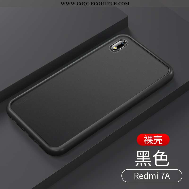 Étui Xiaomi Redmi 7a Transparent Tout Compris Bleu Marin, Coque Xiaomi Redmi 7a Délavé En Daim Luxe 