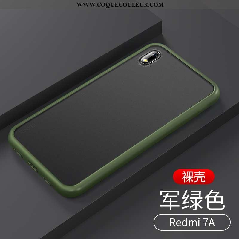 Étui Xiaomi Redmi 7a Transparent Tout Compris Bleu Marin, Coque Xiaomi Redmi 7a Délavé En Daim Luxe 