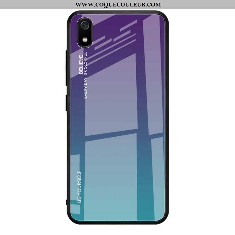 Coque Xiaomi Redmi 7a Protection Vert Simple, Housse Xiaomi Redmi 7a Verre Étui Verte