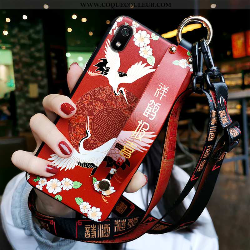 Coque Xiaomi Redmi 7a Protection Téléphone Portable Rouge, Housse Xiaomi Redmi 7a Ornements Suspendu