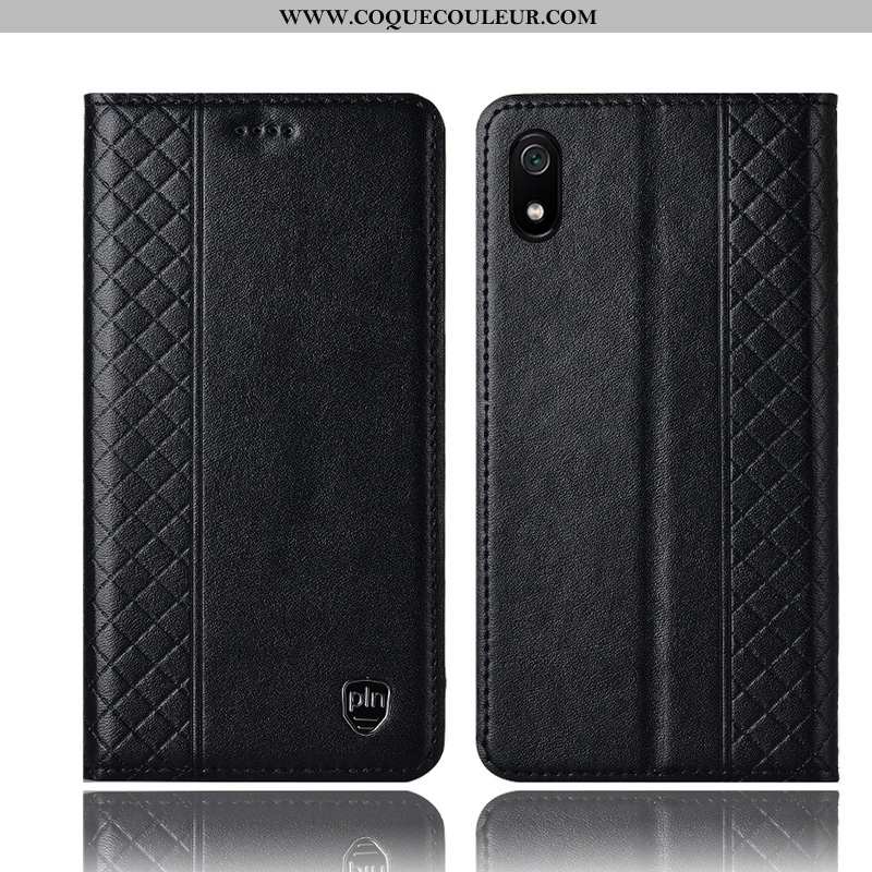 Housse Xiaomi Redmi 7a Protection Téléphone Portable Rouge, Étui Xiaomi Redmi 7a Cuir Véritable Coqu