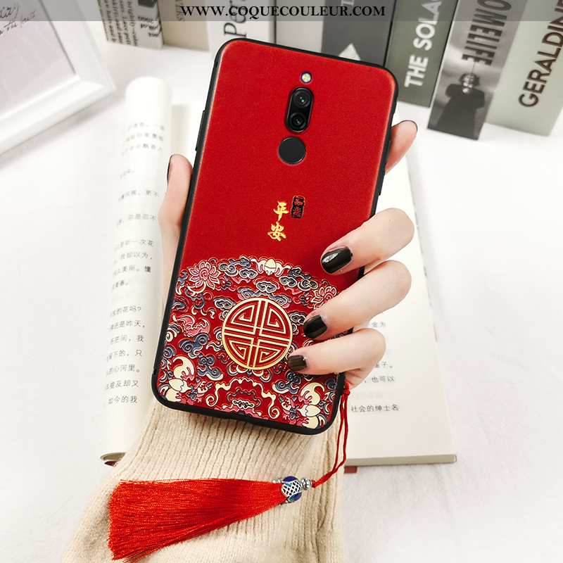 Coque Xiaomi Redmi 8 Créatif Fluide Doux Coque, Housse Xiaomi Redmi 8 Gaufrage Amoureux Noir