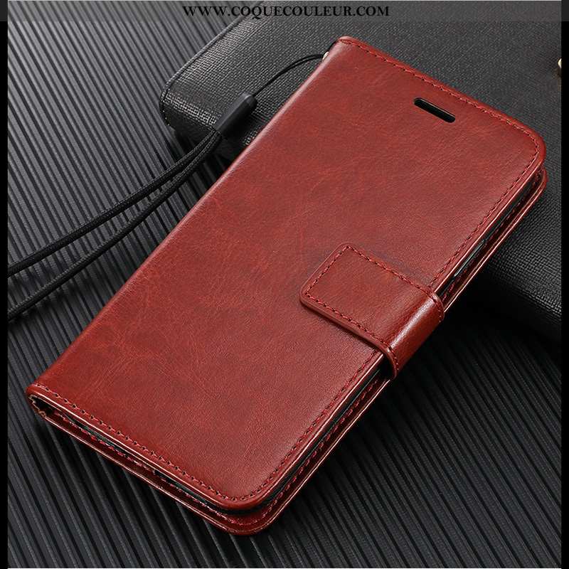 Coque Xiaomi Redmi 8 Protection Tout Compris Incassable, Housse Xiaomi Redmi 8 Cuir Rouge