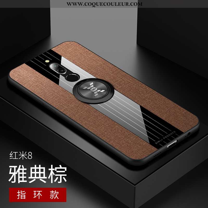 Étui Xiaomi Redmi 8 Protection Support Coque, Coque Xiaomi Redmi 8 Délavé En Daim Rouge Bleu