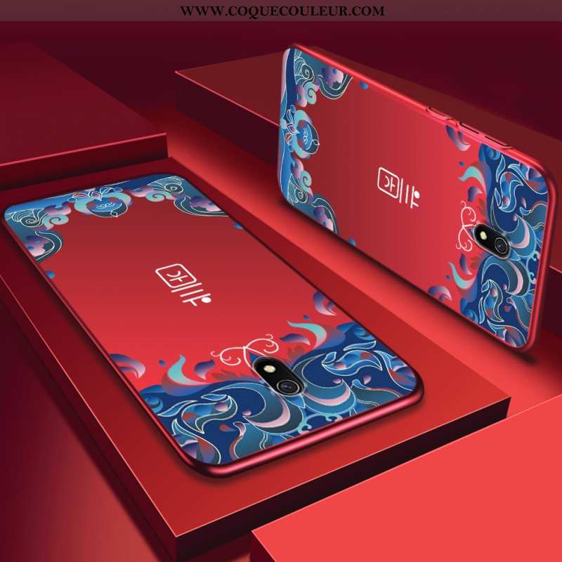Étui Xiaomi Redmi 8a Délavé En Daim Téléphone Portable Rouge, Coque Xiaomi Redmi 8a Personnalité Rou