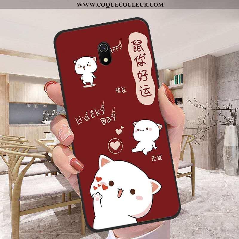 Housse Xiaomi Redmi 8a Protection Rouge Dessin Animé, Étui Xiaomi Redmi 8a Ornements Suspendus Bleu 