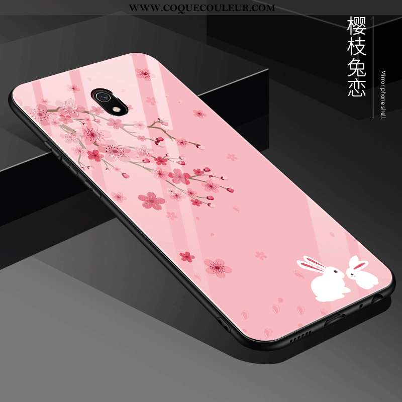 Étui Xiaomi Redmi 8a Créatif Miroir Tout Compris, Coque Xiaomi Redmi 8a Protection Verre Rose