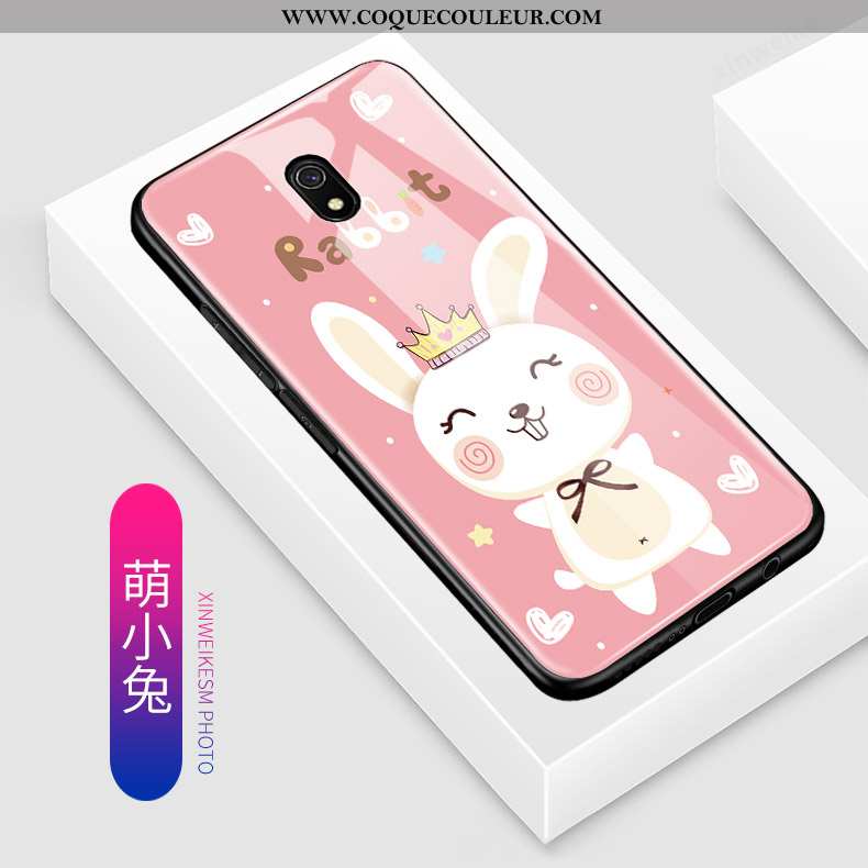 Housse Xiaomi Redmi 8a Verre Coque Incassable, Étui Xiaomi Redmi 8a Dessin Animé Petit Rose