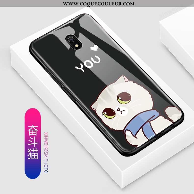 Housse Xiaomi Redmi 8a Verre Coque Incassable, Étui Xiaomi Redmi 8a Dessin Animé Petit Rose