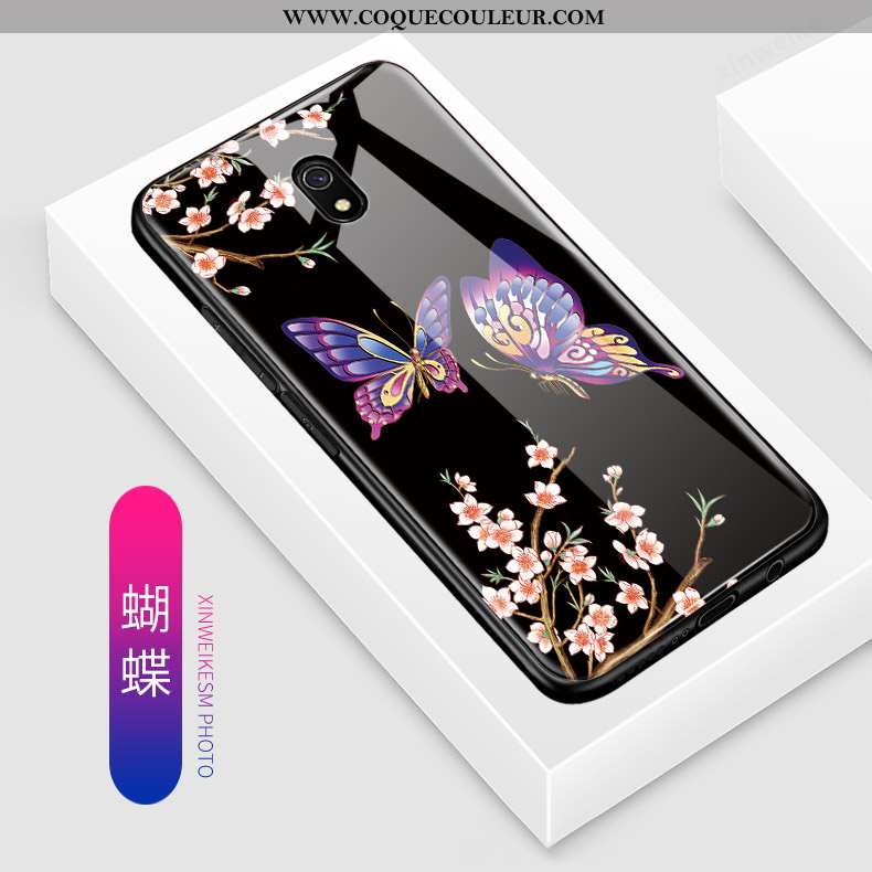 Housse Xiaomi Redmi 8a Verre Coque Incassable, Étui Xiaomi Redmi 8a Dessin Animé Petit Rose