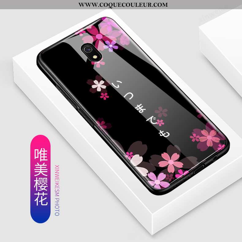 Housse Xiaomi Redmi 8a Verre Coque Incassable, Étui Xiaomi Redmi 8a Dessin Animé Petit Rose