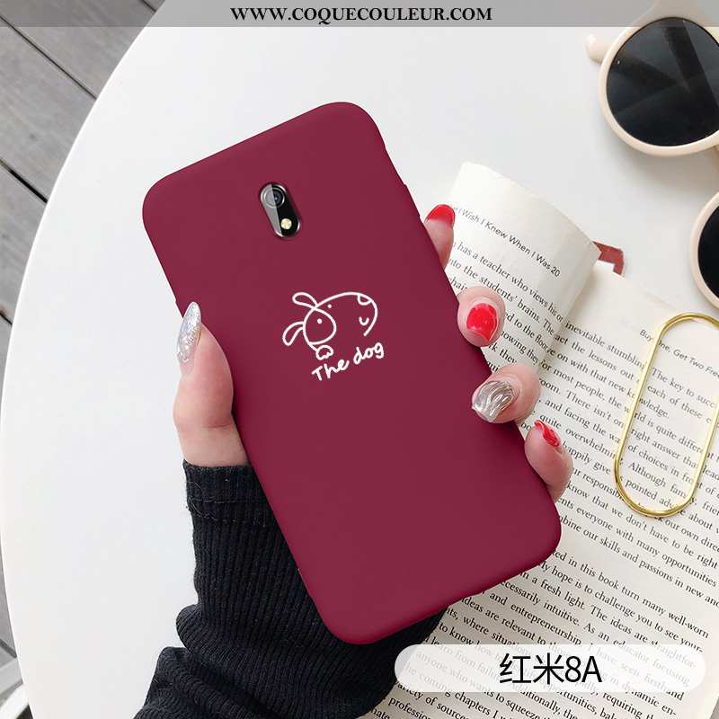 Étui Xiaomi Redmi 8a Dessin Animé Petit Protection, Coque Xiaomi Redmi 8a Fluide Doux Rouge Gris