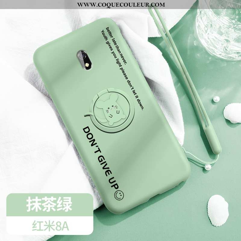 Coque Xiaomi Redmi 8a Créatif Rouge Frais, Housse Xiaomi Redmi 8a Dessin Animé Fluide Doux Verte