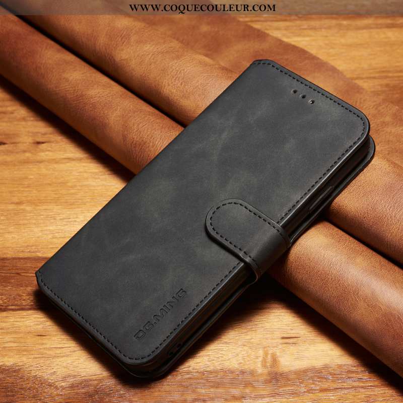 Housse Xiaomi Redmi 8a Fluide Doux Rouge Étui, Étui Xiaomi Redmi 8a Vintage Cuir Noir