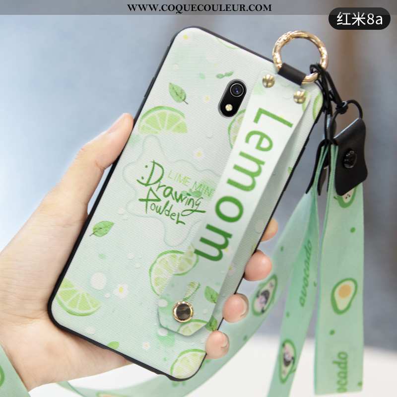 Housse Xiaomi Redmi 8a Délavé En Daim Coque Frais, Étui Xiaomi Redmi 8a Personnalité Protection Vert