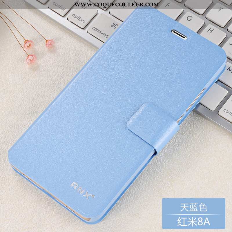 Housse Xiaomi Redmi 8a Protection Rouge Silicone, Étui Xiaomi Redmi 8a Cuir Incassable Bleu Foncé