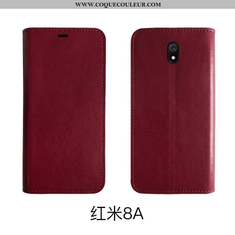 Coque Xiaomi Redmi 8a Cuir Étui Coque, Housse Xiaomi Redmi 8a Protection Marron