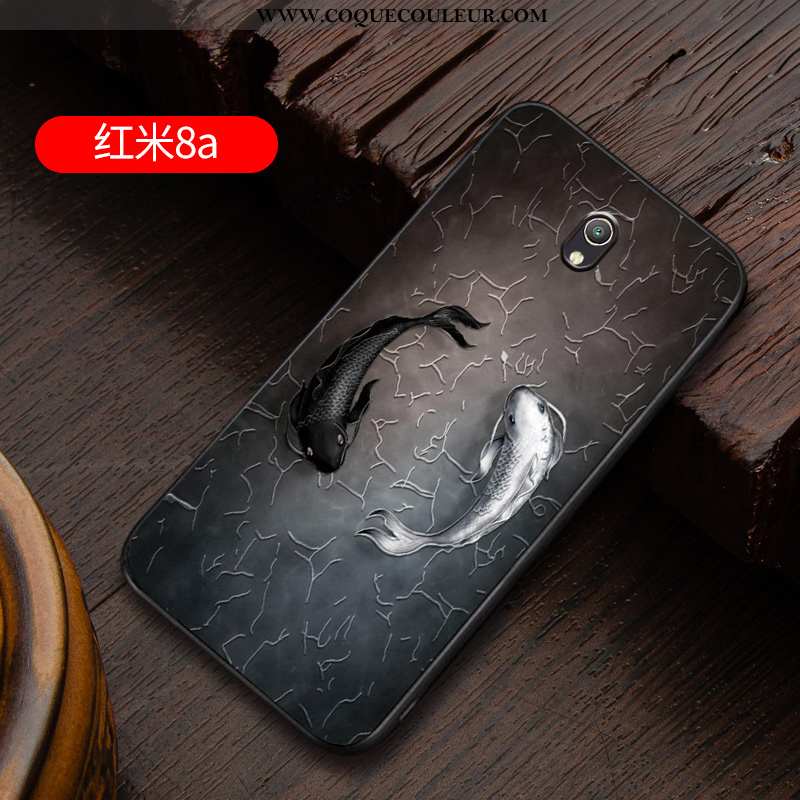 Étui Xiaomi Redmi 8a Légère Téléphone Portable Silicone, Coque Xiaomi Redmi 8a Fluide Doux Rouge Bla