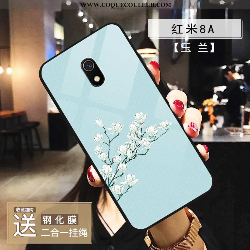 Housse Xiaomi Redmi 8a Fluide Doux Motif Bleu, Étui Xiaomi Redmi 8a Silicone Coque Bleu