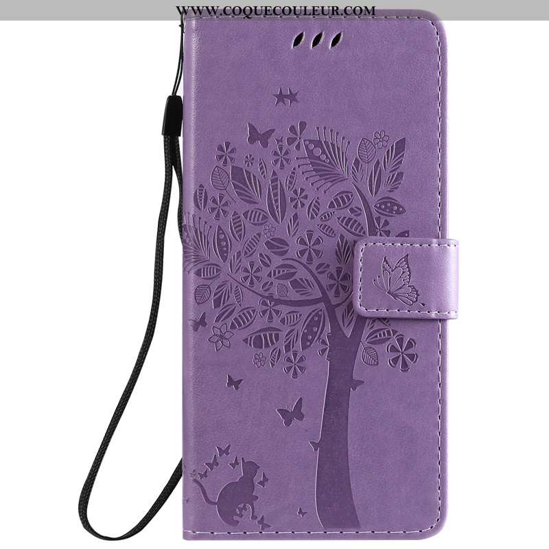 Coque Xiaomi Redmi 8a Cuir Incassable Violet, Housse Xiaomi Redmi 8a Tout Compris Rouge Violet