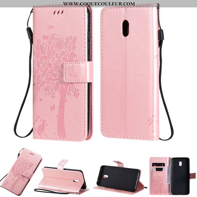 Coque Xiaomi Redmi 8a Cuir Incassable Violet, Housse Xiaomi Redmi 8a Tout Compris Rouge Violet