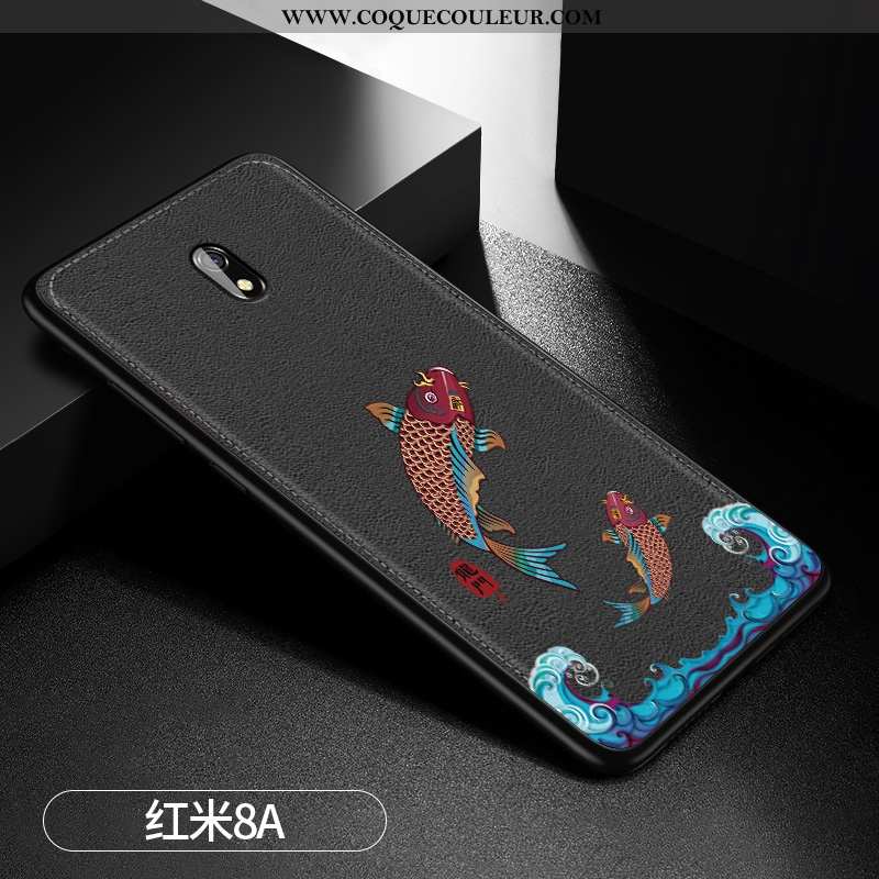 Coque Xiaomi Redmi 8a Fluide Doux Rouge Petit, Housse Xiaomi Redmi 8a Silicone Gaufrage Bleu Foncé