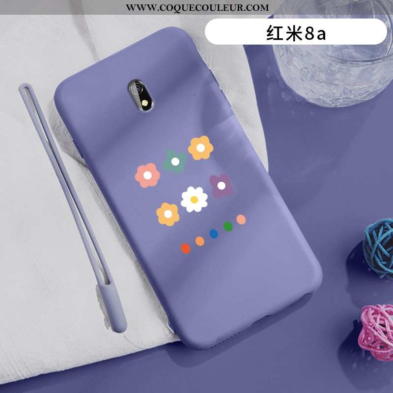 Housse Xiaomi Redmi 8a Protection Petit Étui, Étui Xiaomi Redmi 8a Délavé En Daim Violet