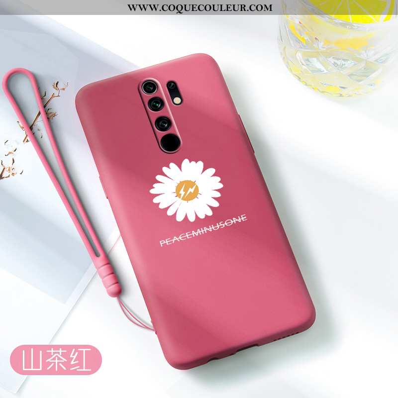 Housse Xiaomi Redmi 9 Fluide Doux Membrane Rouge, Étui Xiaomi Redmi 9 Silicone Tout Compris Verte