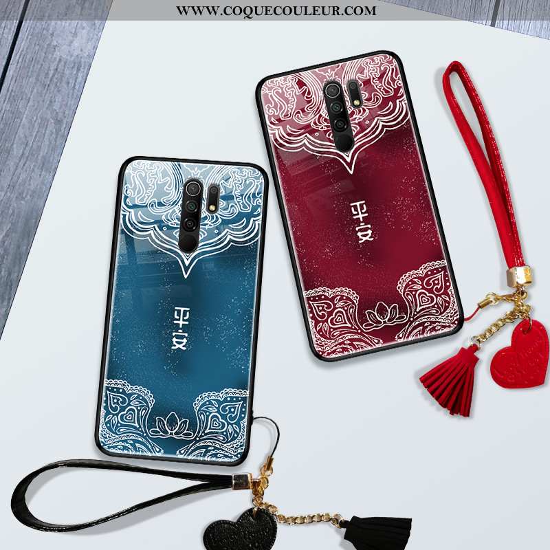 Coque Xiaomi Redmi 9 Créatif Téléphone Portable, Housse Xiaomi Redmi 9 Vintage Vent Rouge