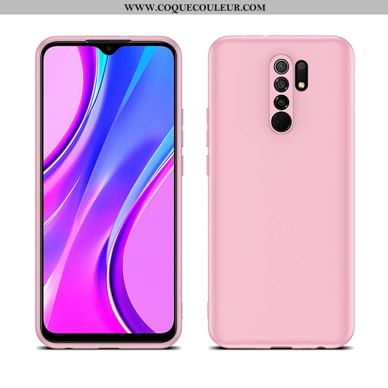 Housse Xiaomi Redmi 9 Fluide Doux Rouge Tout Compris, Étui Xiaomi Redmi 9 Silicone Incassable Noir