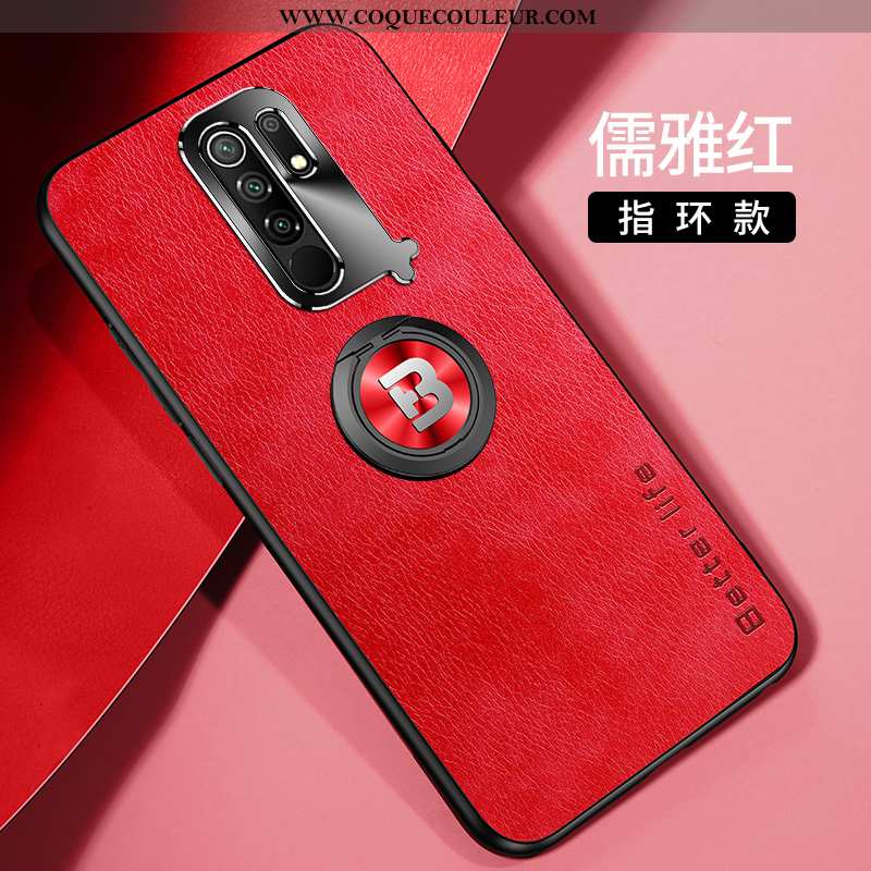 Étui Xiaomi Redmi 9 Tendance Petit Délavé En Daim, Coque Xiaomi Redmi 9 Légère Personnalité Orange