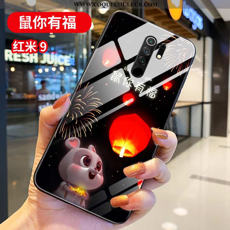 Housse Xiaomi Redmi 9 Dessin Animé Silicone Rouge, Étui Xiaomi Redmi 9 Charmant Nouveau Rouge