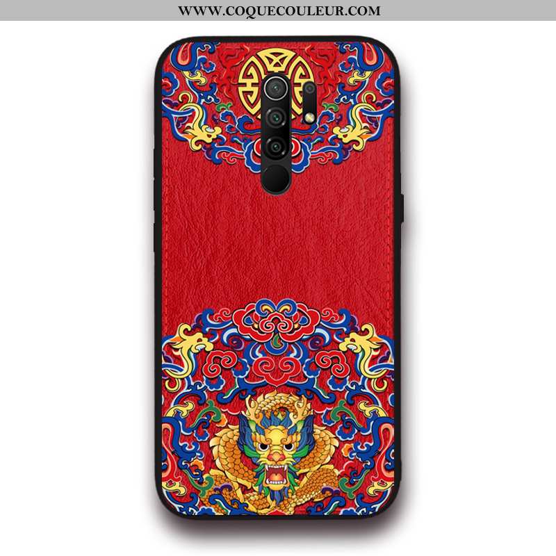 Housse Xiaomi Redmi 9 Silicone Créatif Tout Compris, Étui Xiaomi Redmi 9 Protection Tendance Rouge