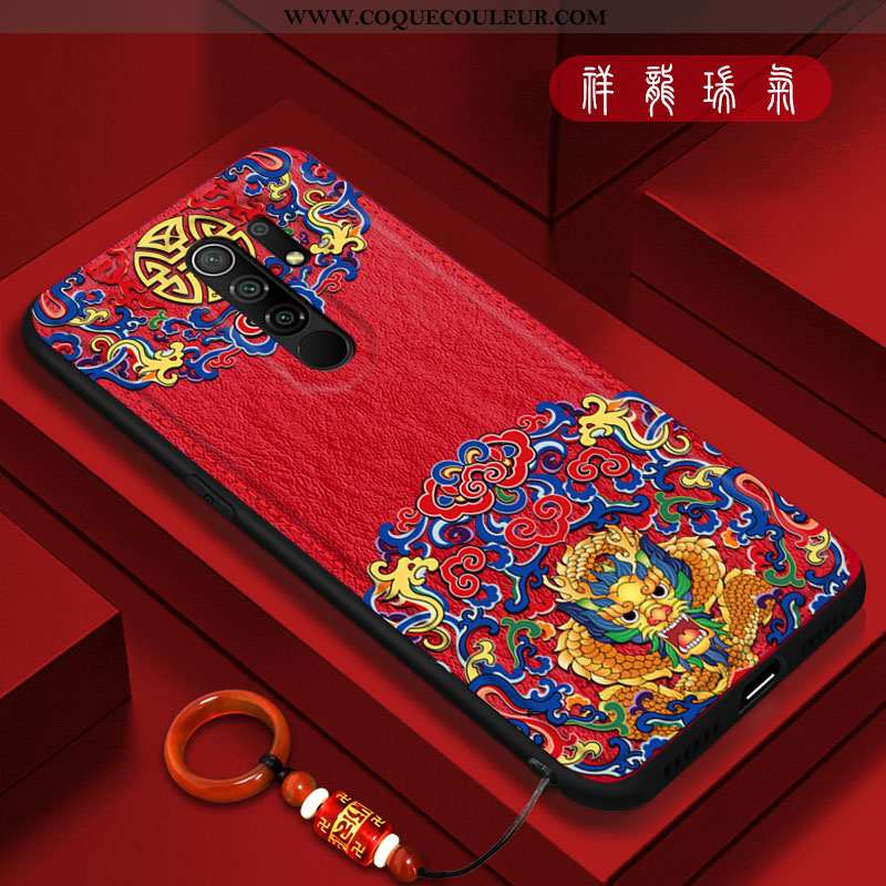 Housse Xiaomi Redmi 9 Silicone Créatif Tout Compris, Étui Xiaomi Redmi 9 Protection Tendance Rouge