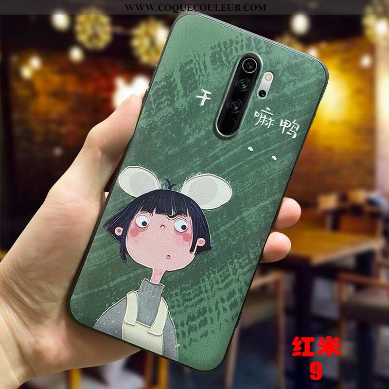 Coque Xiaomi Redmi 9 Légère Tendance Créatif, Housse Xiaomi Redmi 9 Fluide Doux Incassable Verte