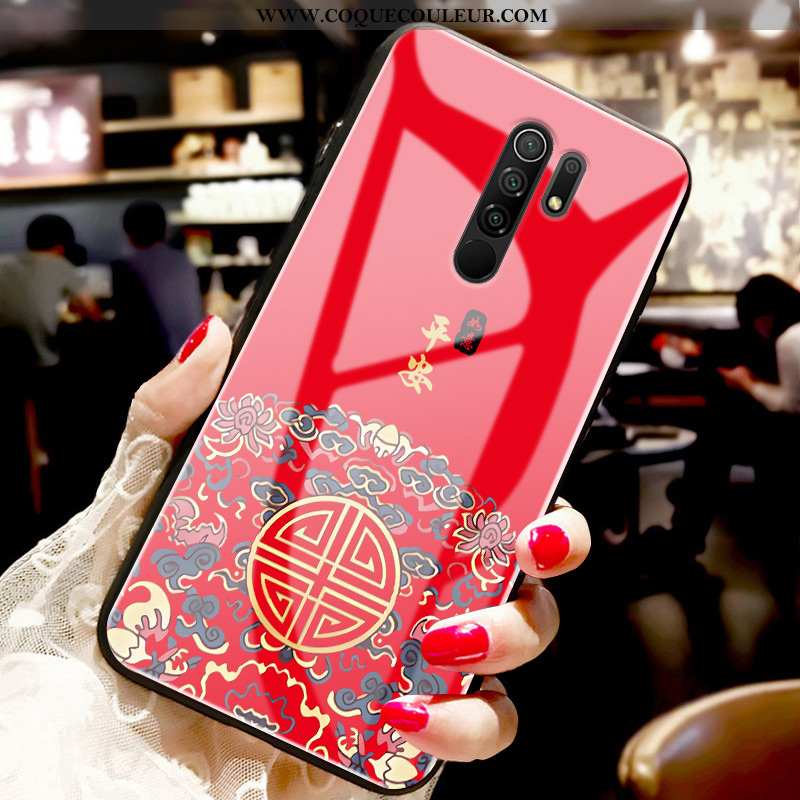 Coque Xiaomi Redmi 9 Tendance Tout Compris Étui, Housse Xiaomi Redmi 9 Fluide Doux Rouge