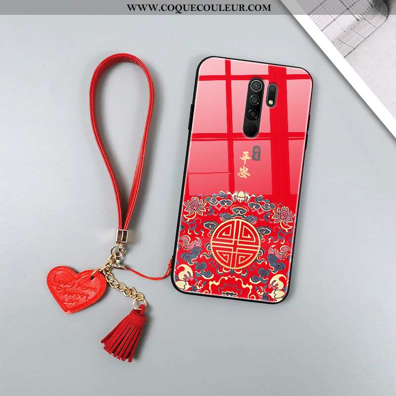 Coque Xiaomi Redmi 9 Tendance Tout Compris Étui, Housse Xiaomi Redmi 9 Fluide Doux Rouge