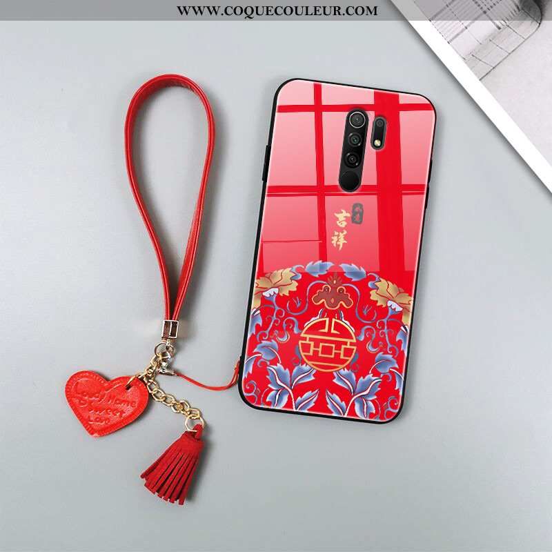 Coque Xiaomi Redmi 9 Tendance Tout Compris Étui, Housse Xiaomi Redmi 9 Fluide Doux Rouge