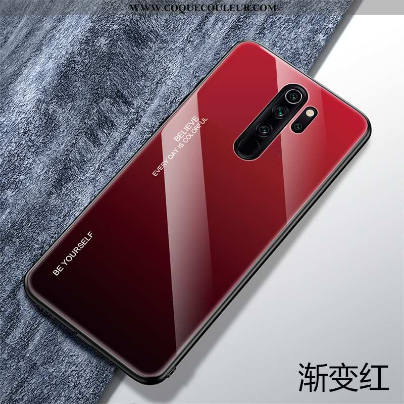 Housse Xiaomi Redmi 9 Verre Difficile Net Rouge, Étui Xiaomi Redmi 9 Ornements Suspendus Bleu Foncé