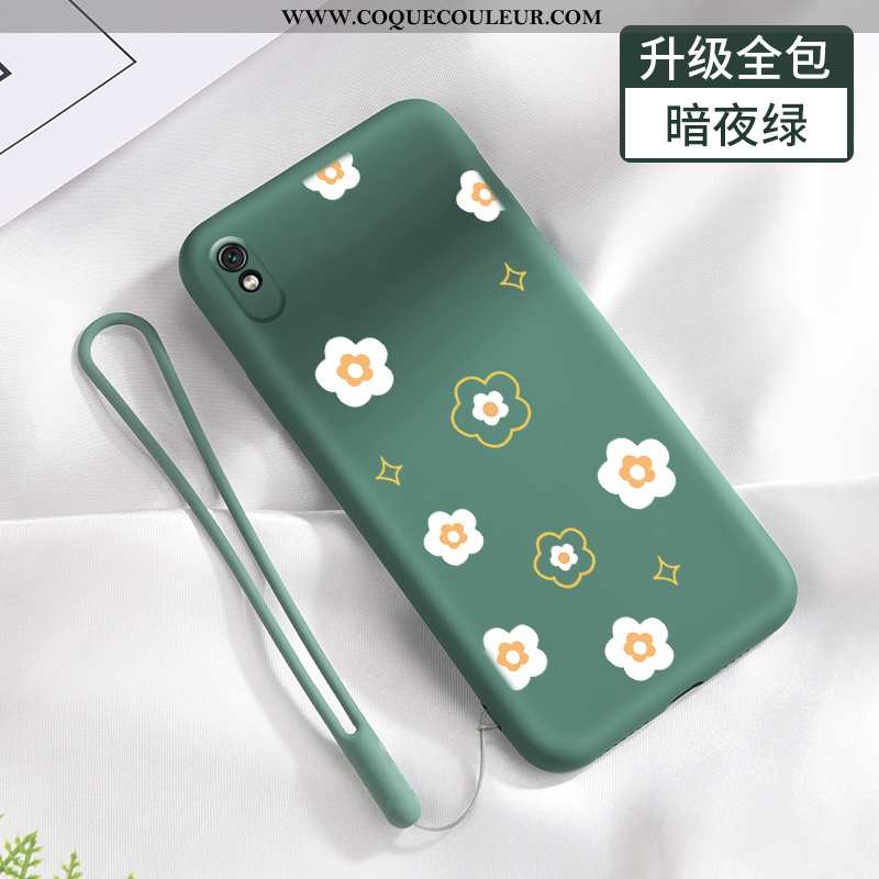 Étui Xiaomi Redmi 9a Fluide Doux Tendance Frais, Coque Xiaomi Redmi 9a Silicone Net Rouge Verte