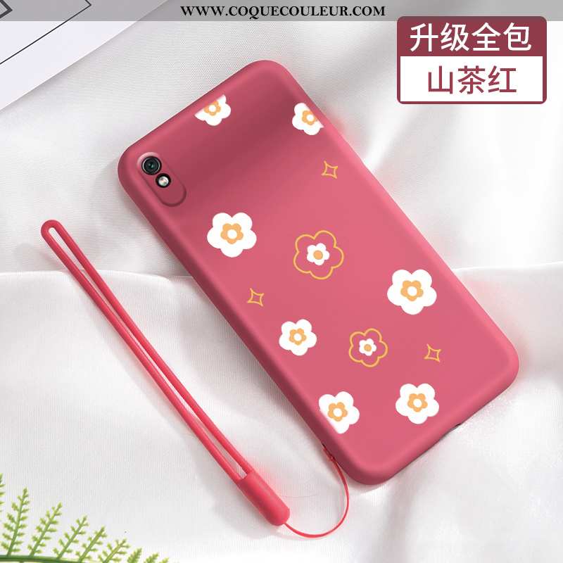 Étui Xiaomi Redmi 9a Fluide Doux Tendance Frais, Coque Xiaomi Redmi 9a Silicone Net Rouge Verte