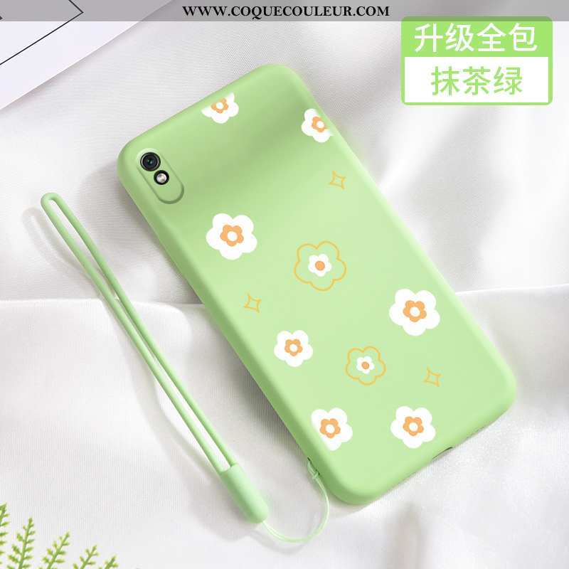 Étui Xiaomi Redmi 9a Fluide Doux Tendance Frais, Coque Xiaomi Redmi 9a Silicone Net Rouge Verte