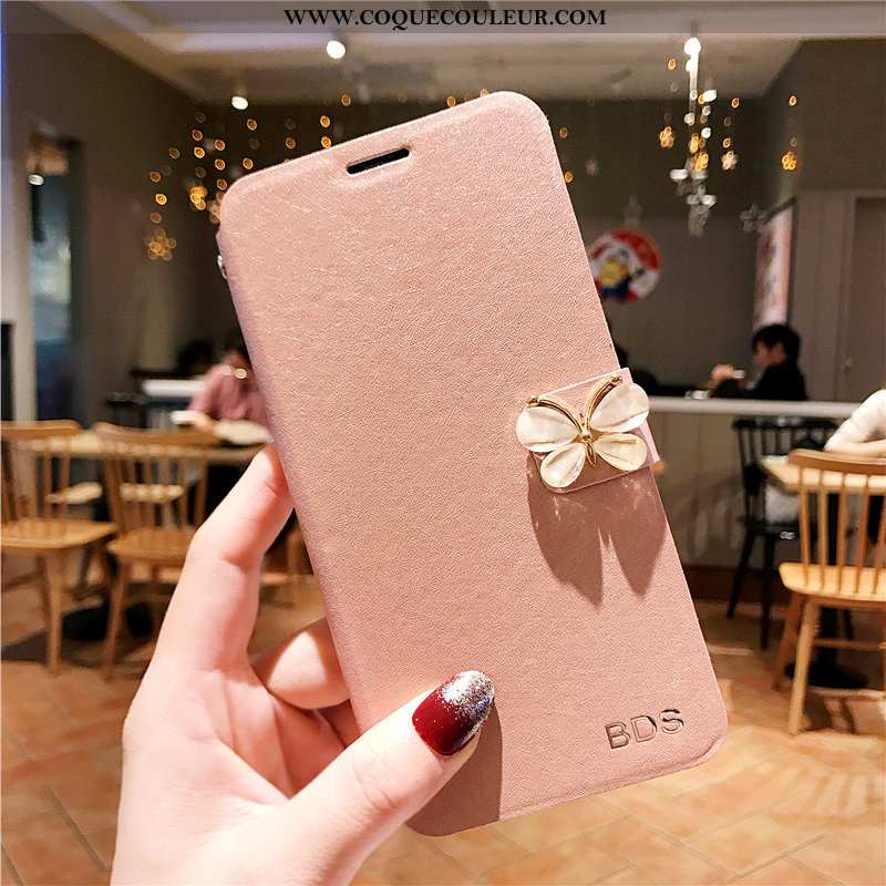 Coque Xiaomi Redmi 9a Fluide Doux Cuir Mode, Housse Xiaomi Redmi 9a Silicone Membrane Rose