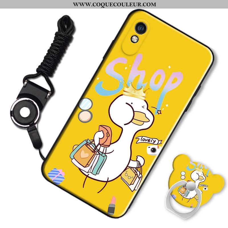 Coque Xiaomi Redmi 9a Silicone Rouge Charmant, Housse Xiaomi Redmi 9a Mode Dessin Animé Blanche