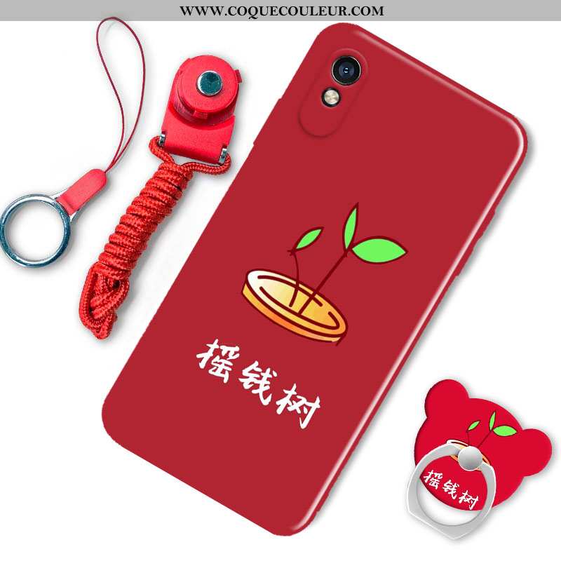 Coque Xiaomi Redmi 9a Silicone Rouge Charmant, Housse Xiaomi Redmi 9a Mode Dessin Animé Blanche