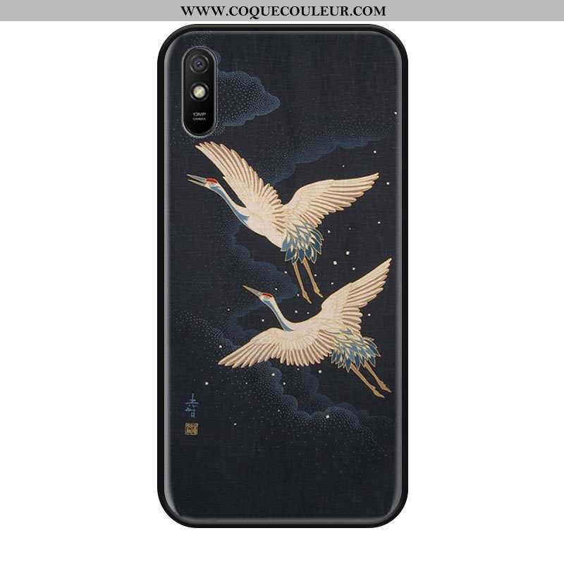 Housse Xiaomi Redmi 9a Vintage Coque Squid, Étui Xiaomi Redmi 9a Silicone Noir